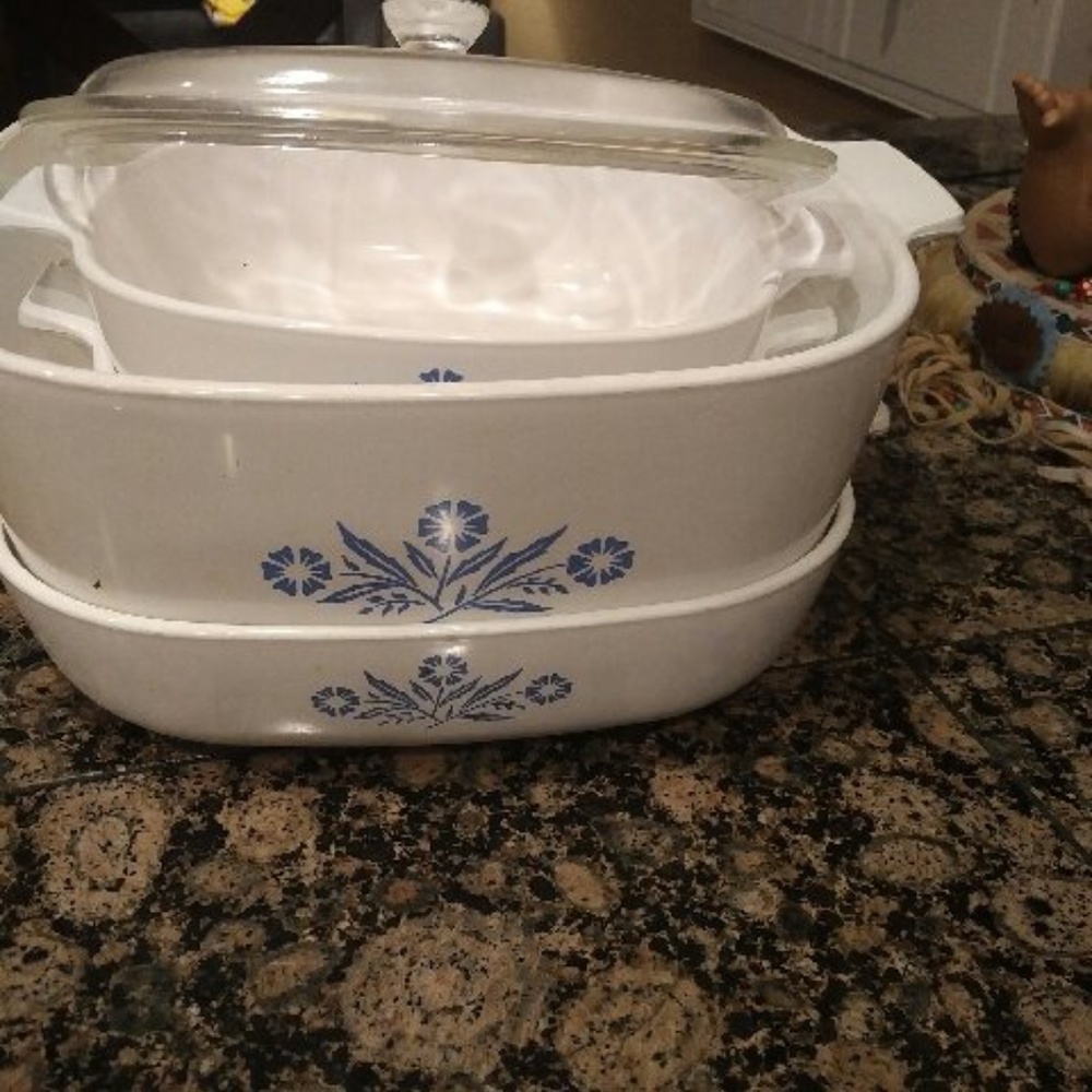 Vintage Blue Conrflower casseroles